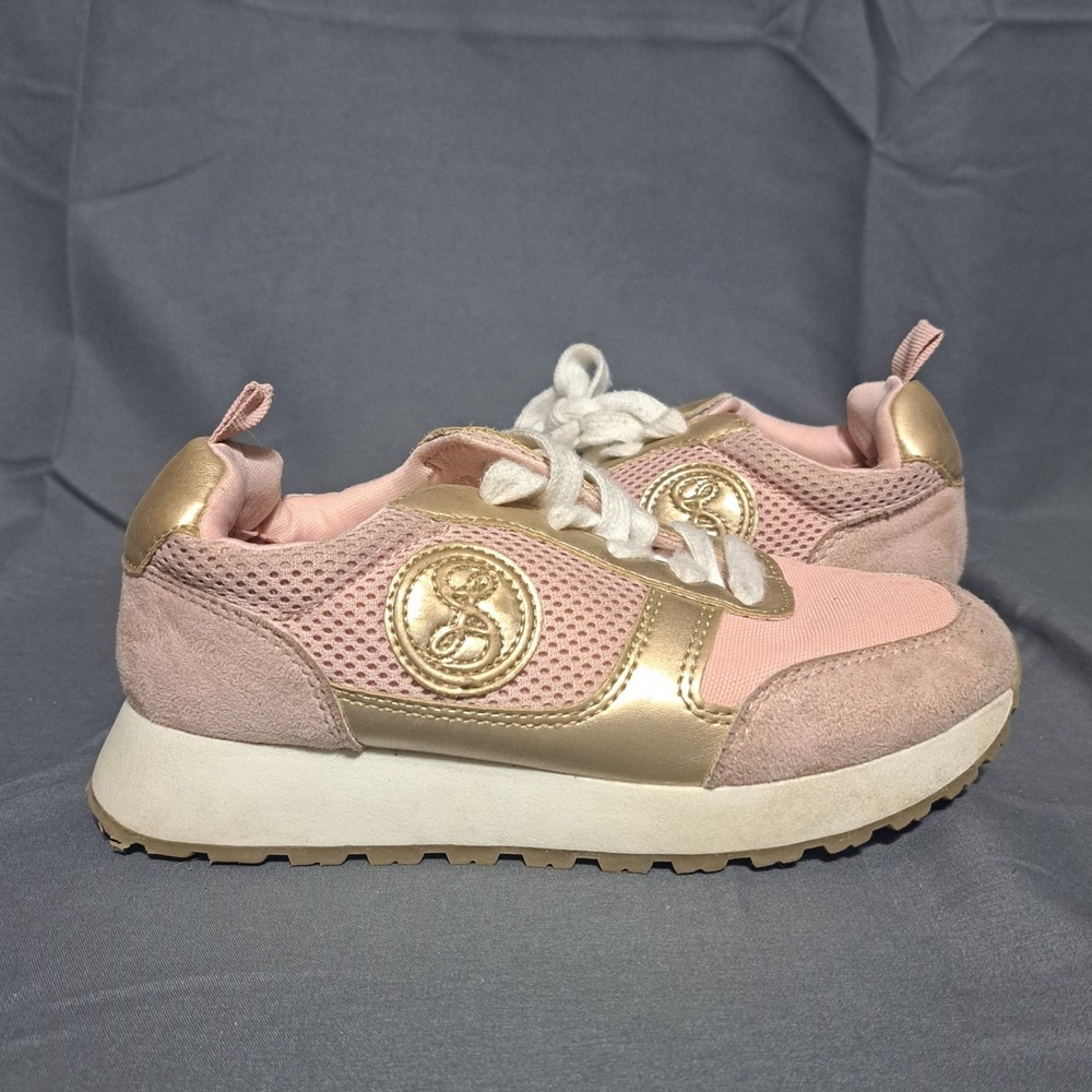 Sam & Libby Randal Jogger Sneakers Pink Rose Gold Girls Sz‎ 1